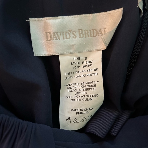 David’s Bridal Strapless Navy Blue Bridesmaids/Prom Dress - Picture 5 of 6